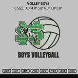 Volley Boys Embroidery File 6 sizes