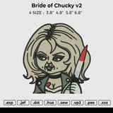 Bbride Of Chucky v2 Embroidery