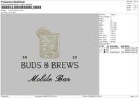 Buds And Brews V2 Embroidery File 6 sizes