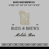 Buds And Brews V2 Embroidery File 6 sizes