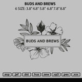 Buds And Brew Embroidery File 6 sizes