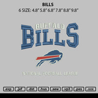 Bills Text Embroidery File 6 sizes