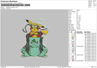 Bulbapoke Embroidery File 6 sizes