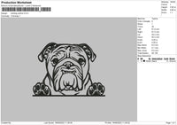 Bulldog Outline Embroidery File 6 sizes