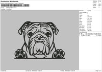 Bulldog Outline Embroidery File 6 sizes