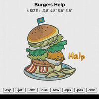 Burgers Help Embroidery