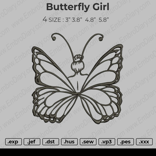 Butterfly Girl Embroidery