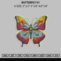 Butterfly V1 Embroidery File 6 sizes