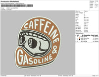 Caffeine Gasoline Embroidery