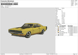 Yellow Car 1012 Embroidery File 6 sizes