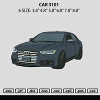 Car 3101 Embroidery File 6 sizes