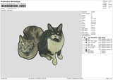 Cat 0703 Embroidery File 6 sizes