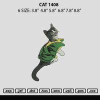 Cat 1408 Embroidery File 6 sizes