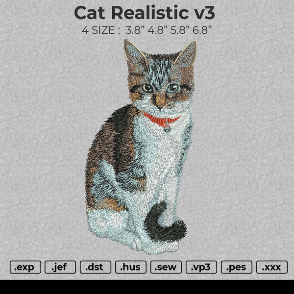 Cat Realistic v3 Embroidery