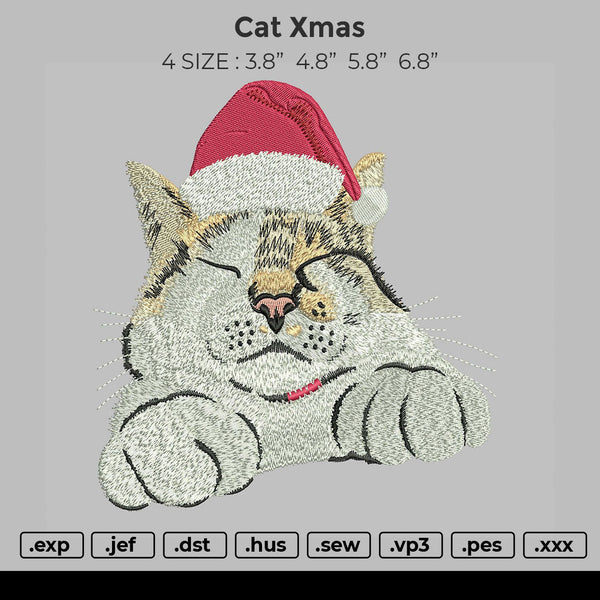 Cat Xmas Embroidery