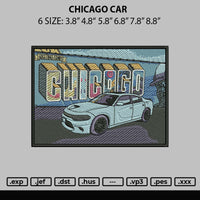 Chicago Car Embroidery File 6 sizes