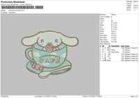 Rabbit Cafe Embroidery File 6 sizes
