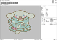 Rabbit Cafe Embroidery File 6 sizes
