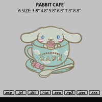 Rabbit Cafe Embroidery File 6 sizes