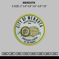 Mendota Embroidery File 6 sizes