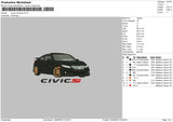 Civicsi Car Embroidery File 6 sizes