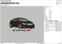 Civicsi Car Embroidery File 6 sizes