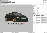 Civicsi Car Embroidery File 6 sizes