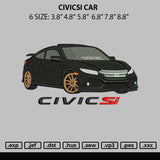 Civicsi Car Embroidery File 6 sizes