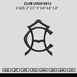 Club Logo 0412 Embroidery File 6 sizes