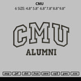 Cmu Embroidery File 6 sizes