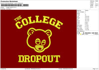 The College Embroidery File 6 sizes