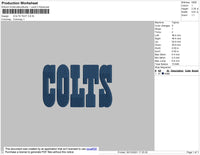 Colts Text Embroidery