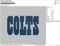 Colts Text Embroidery