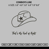 Cowboys Line Embroidery File 6 sizes