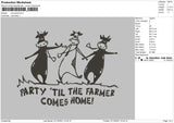 Cow Party Embroidery