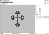 Barbell03 Embroidery File 6 sizes