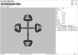 Barbell03 Embroidery File 6 sizes