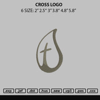 Cross Logo Embroidery File 6 sizes