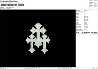 Cross White Embroidery File 6 sizes