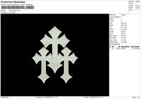 Cross White Embroidery File 6 sizes