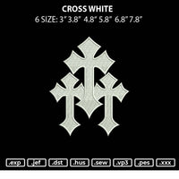 Cross White Embroidery File 6 sizes
