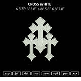 Cross White Embroidery File 6 sizes