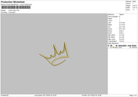 Crown Line Embroidery File 6 sizes