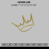 Crown Line Embroidery File 6 sizes