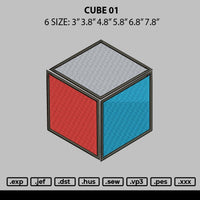 Cube 01 Embroidery File 6 sizes