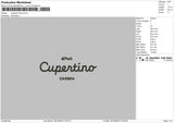 Cupertino Embroidery File 6 sizes