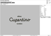 Cupertino Embroidery File 6 sizes