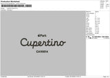 Cupertino Embroidery File 6 sizes