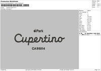 Cupertino Embroidery File 6 sizes