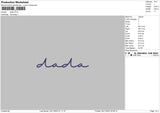 Dada Embroidery File 6 sizes